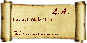 Lovasi Abélia névjegykártya